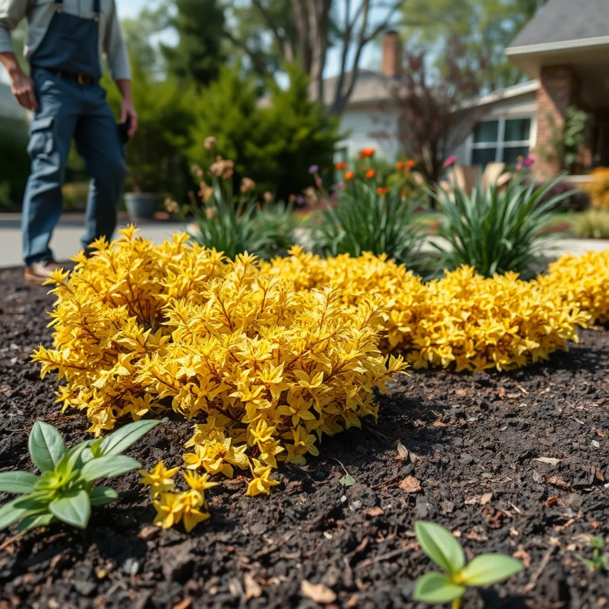 Yellowing, dying shrubs in a waterlogged clay-soil garden bed